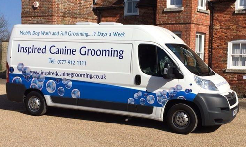 Inspired Canine Grooming mobile dog grooming van in Fareham